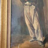 Old peasant painting in the hat