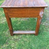 Table de ferme ancienne en chêne peinte faux bois peinture ancienne.