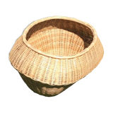 Atypical rattan panière - vintage