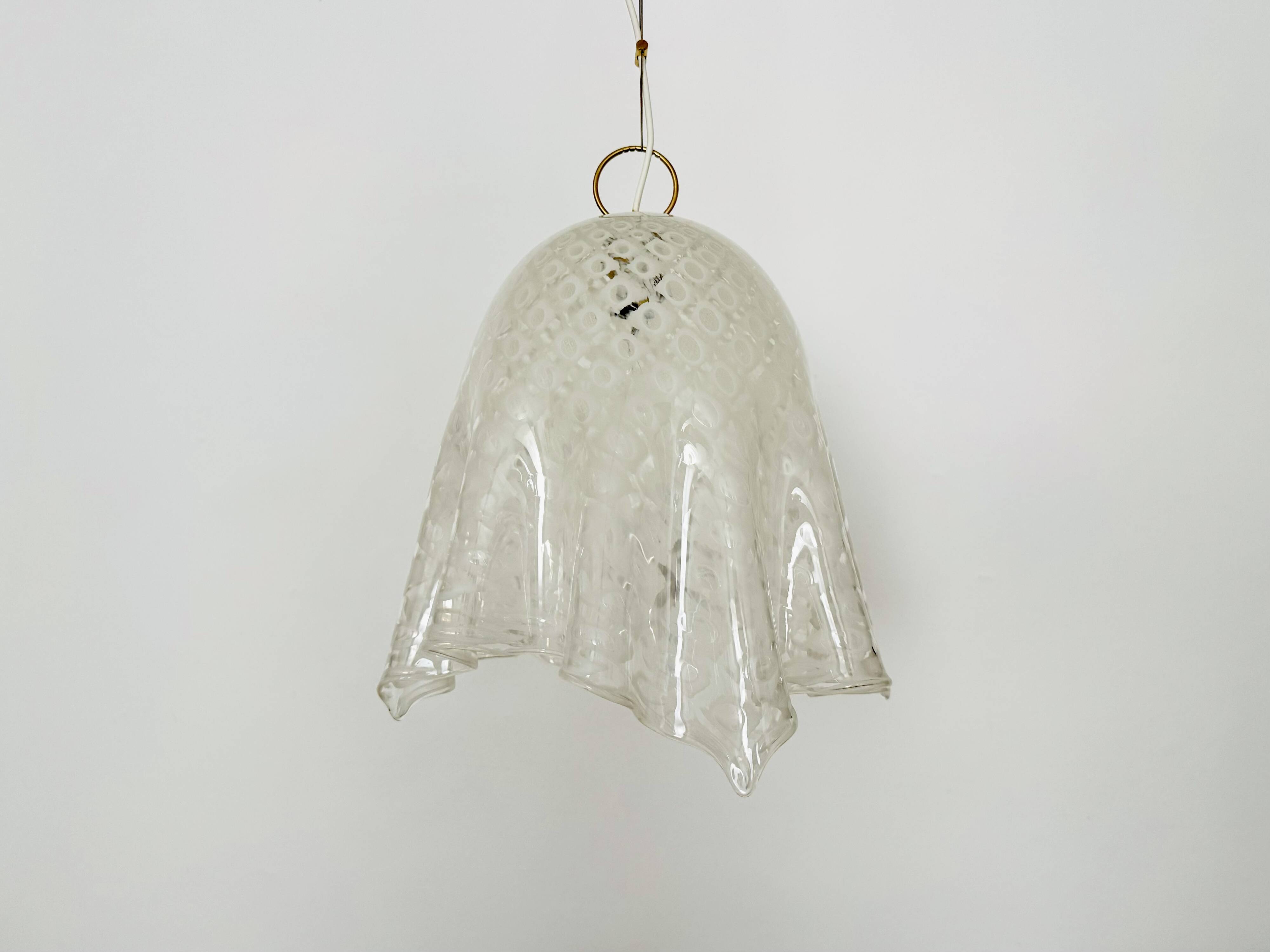 Lampe à Suspension Fazzoletto en Verre de Murano par Paolo Venini