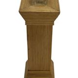 Vintage Rattan Column Planter Bamboo Bohemian Pillar '70s Rattan Mcguire