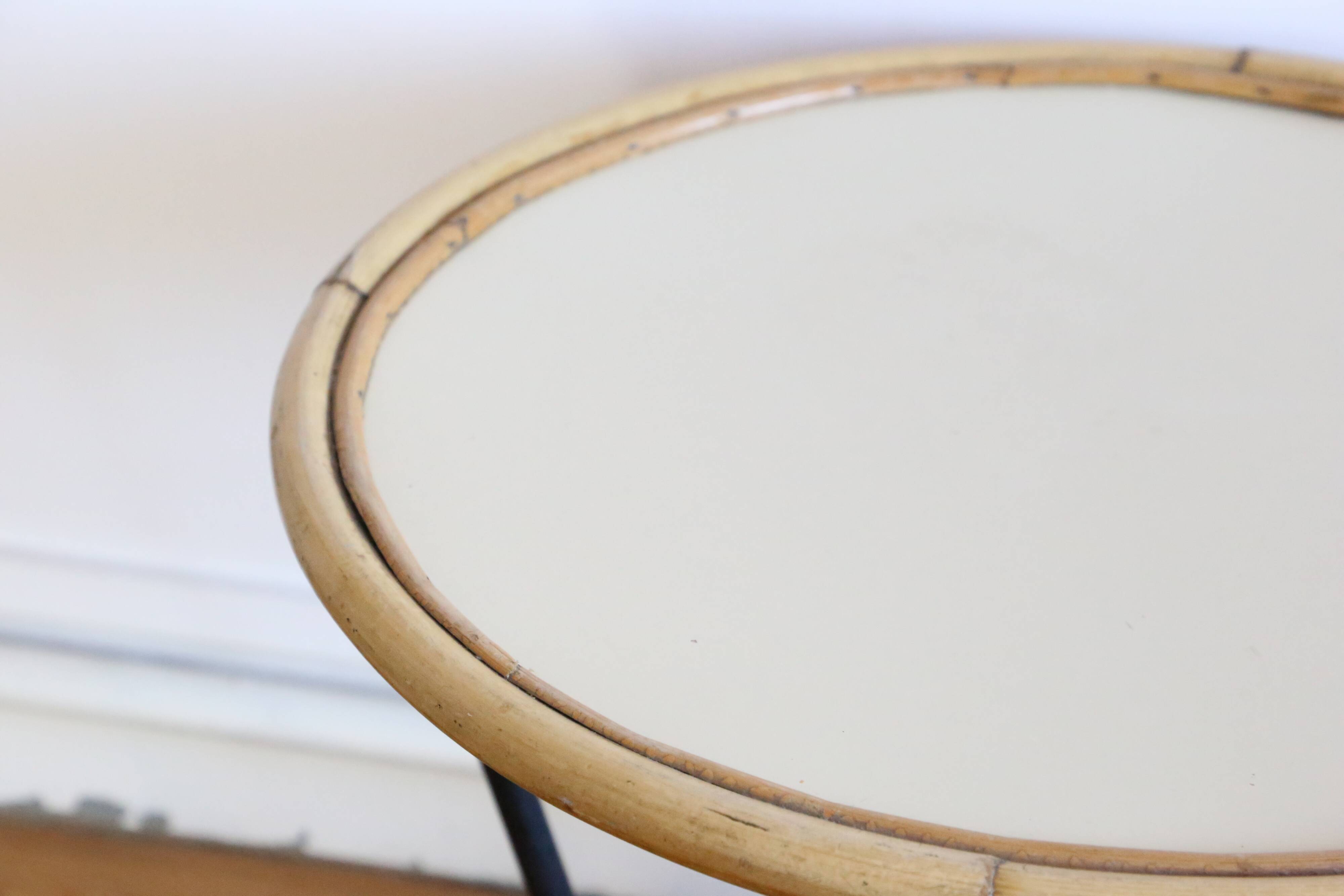 Adorable rattan coffee table and metal base, Scandinavian