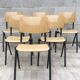 Lot de 6 chaises vintage Galvanitas couleur crème