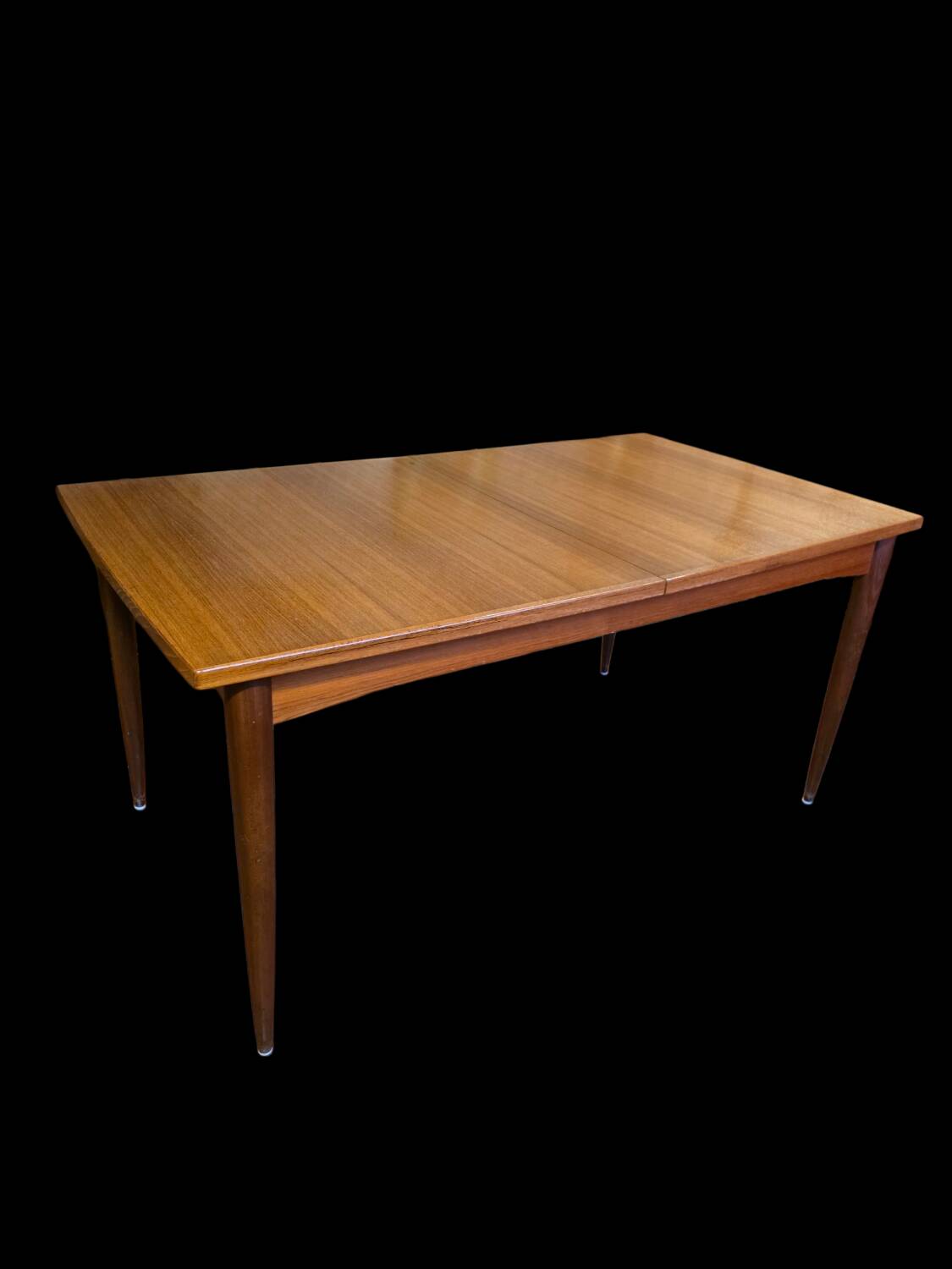 Table scandinave galbée extensible papillon en teck années 60