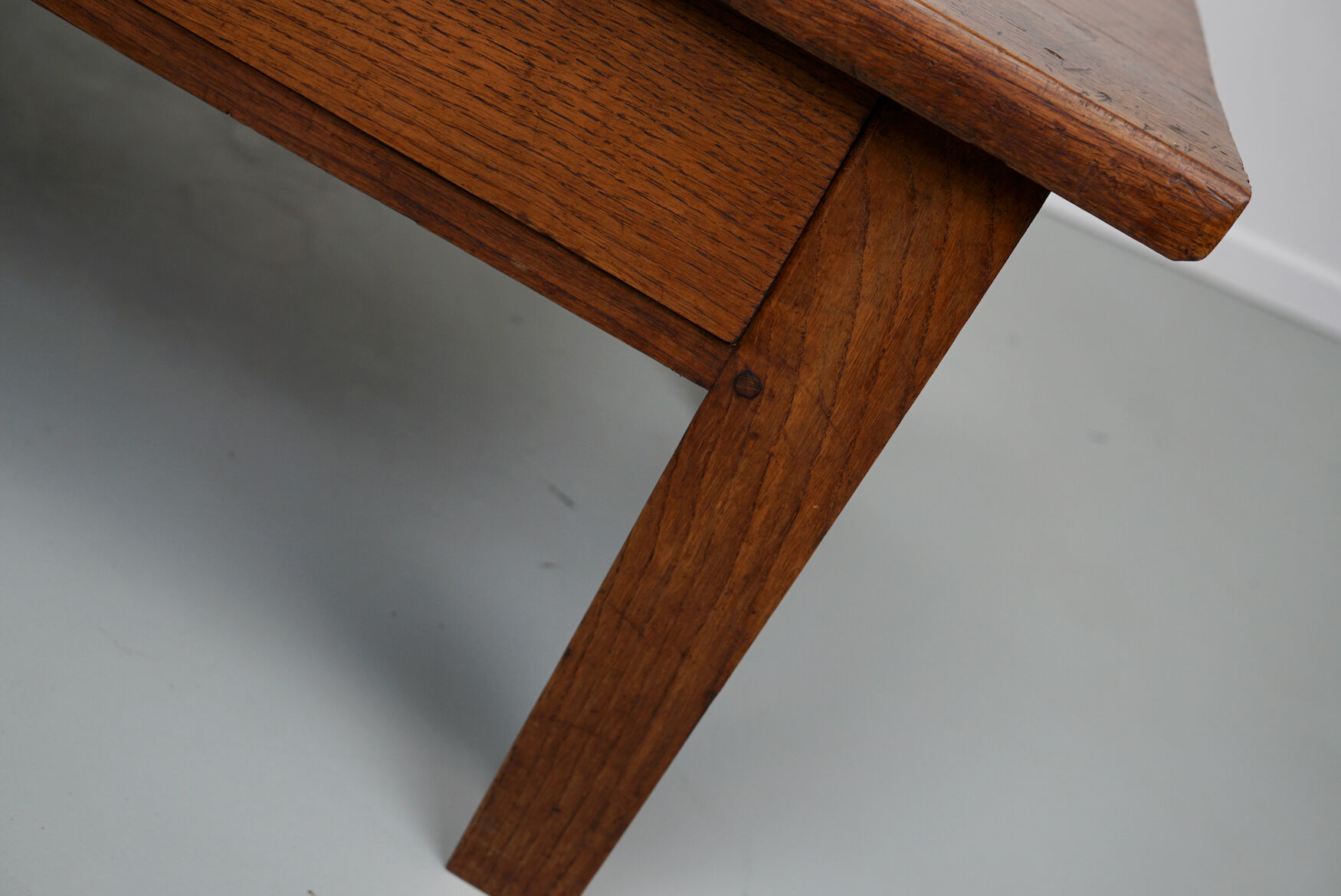 French xixth century farmhouse rustic oak coffee table