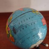 World globe sheet metal map taride cards vintage 50 60 - ø 12.5 cm