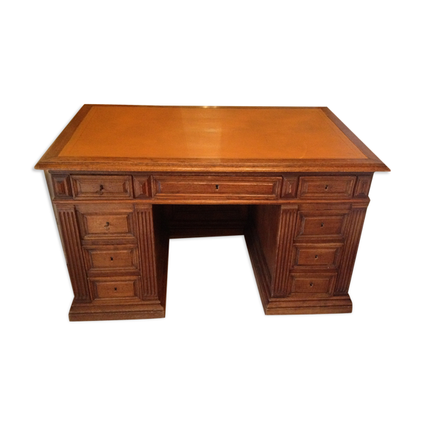Bureau chêne 9 tiroirs fin XlXème — Beyit
