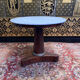Mahogany pedestal table with marble top veneer