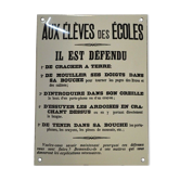 Enamelled plaque "to school pupils"