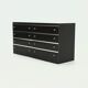 Pair Chest of Drawers in Ebonized Wood with Aluminium Accents 1980s