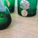 Set of 8 Dubonnet water glasses, vintage Louis d'or piece and bottle