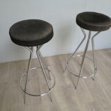 Pair of 60s chrome designer stools