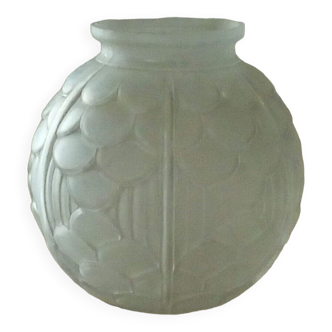 Molded glass vase press art deco period