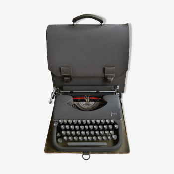 Machine a écrire portative Japy métal gris anthracite 1960