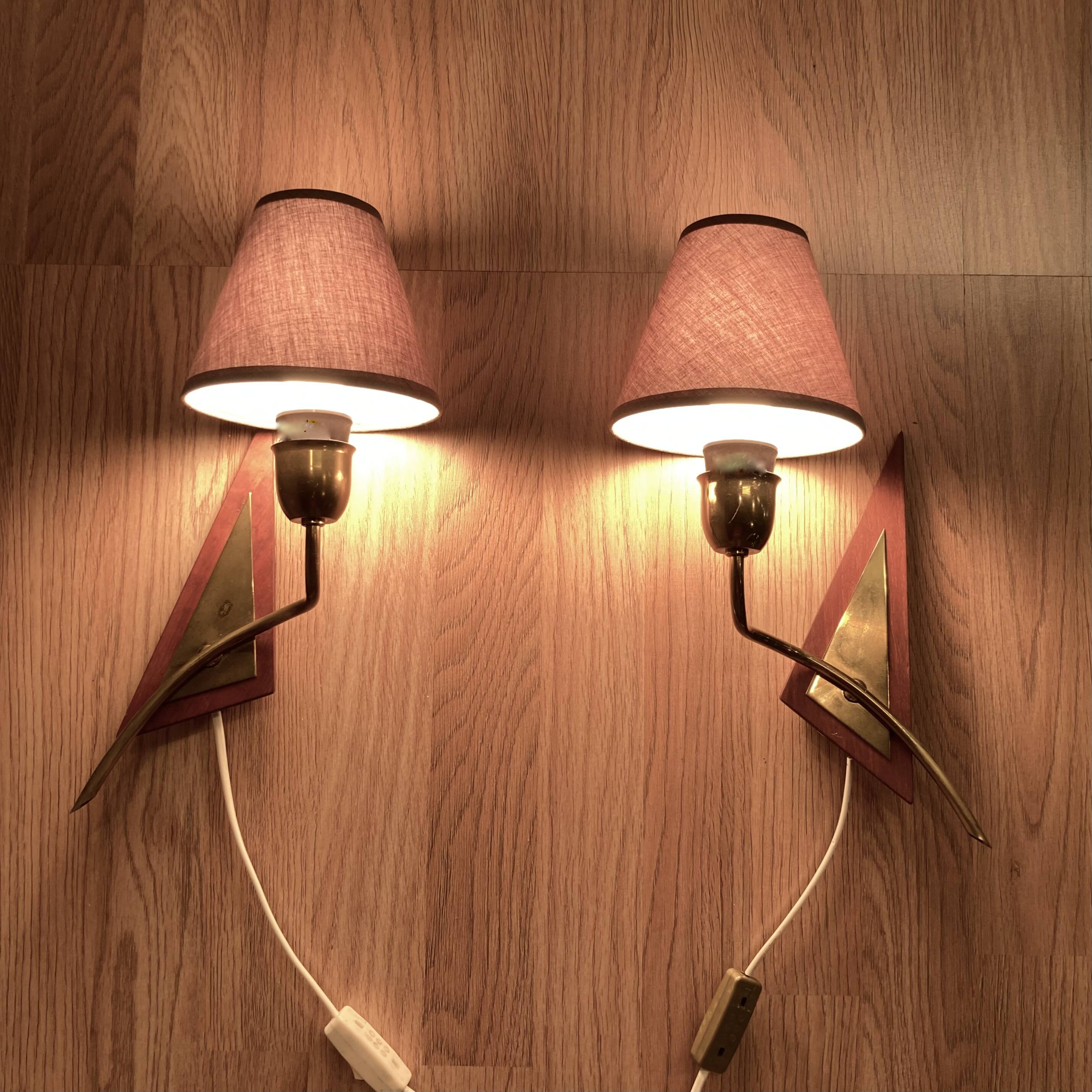 Paire d'appliques 1950 design scandinave.