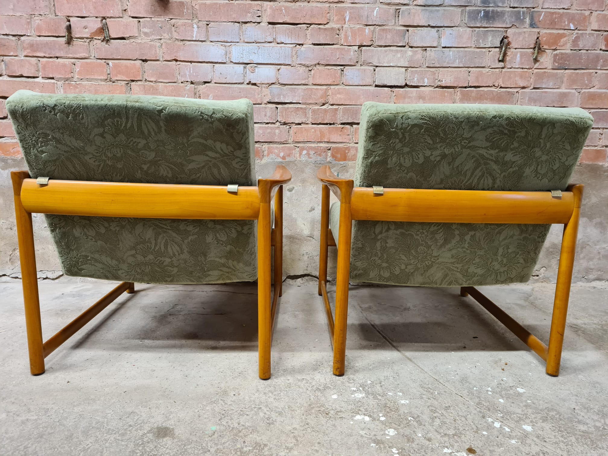 Pair of Scandinavian design armchairs teak 1960