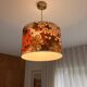 35 cm lampshade printed with vintage 70s flowers for suspension or lamp.