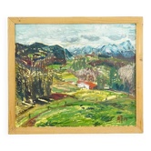 Oil painting by Alexander Michael – Landscape near Dietramszell, 1974