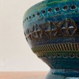 Rimini Blu pottery candlestick by Aldo Londi for Bitossi, Italy, 1960s.