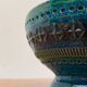 Bougeoir en poterie Rimini Blu mi-siècle par Aldo Londi pour Bitossi, Italie, années 1960