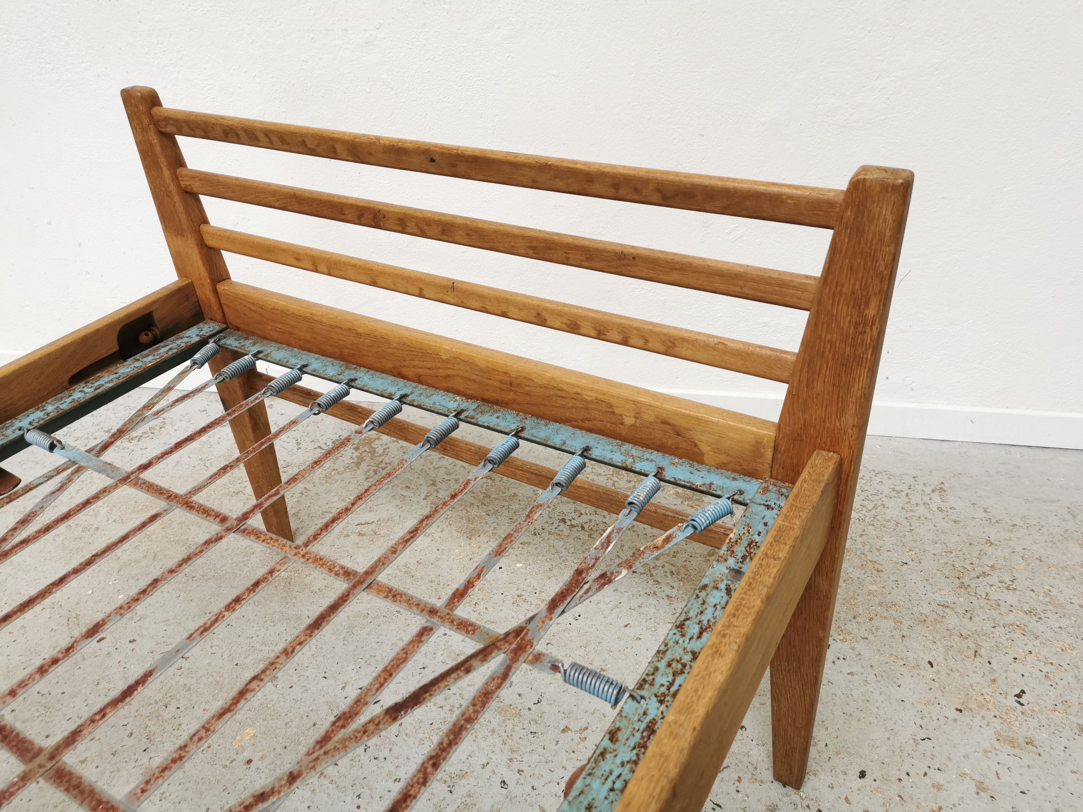 Pair of vintage beds Marcel Gascoin 1950