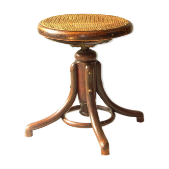 Thonet 1890 piano stool, canna