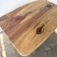 Organic brutalist coffee table in solid cedar, trunk pedestal, 1970s.