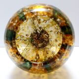 Grand vase en verre de Murano jaune et vert attribué à Fratelli Toso avec aventurine