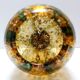 Large Yellow and Green Murano Glass Vase Fratelli Toso style with Aventurine