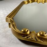 Miroir hexagonal en bois doré