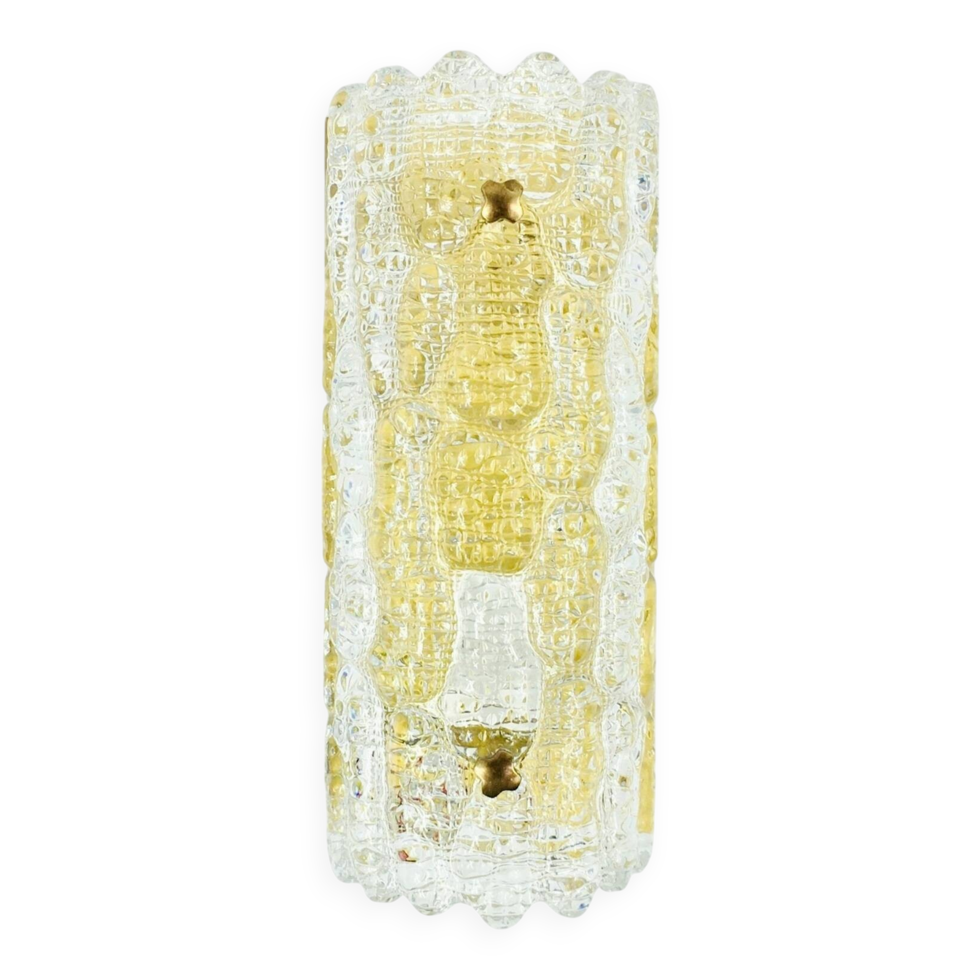 Mid Century Scandinavian Glass & Brass Wall Light by Carl Fagerlund, 1960s