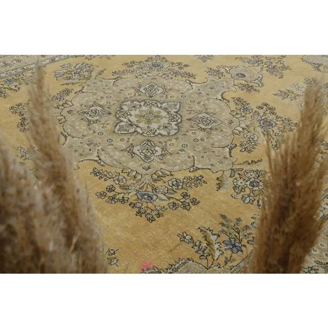 1970s Turkish Hand-Knotted Wool Cotton Orange Area Rug 293x381