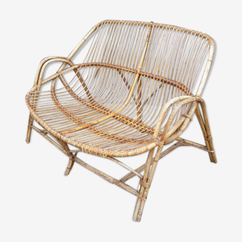 Old rattan bench