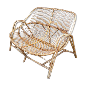 Old rattan bench