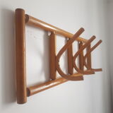 Wooden wall coat rack