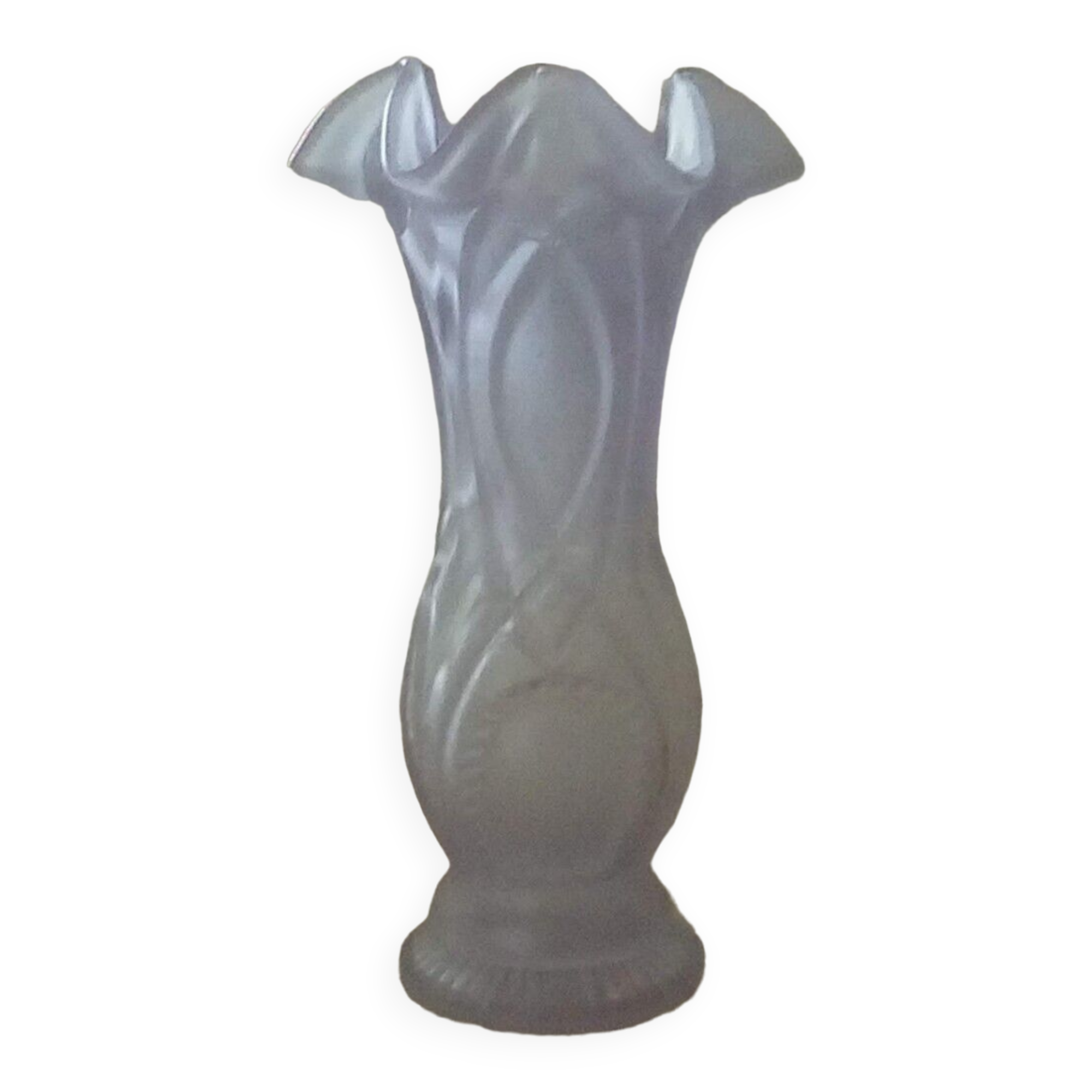 Glass vase mold press frost medallion light parma color