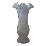 Glass vase mold press frost medallion light parma color