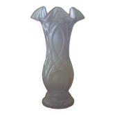 Glass vase mold press frost medallion light parma color