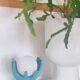 Ceramic and opaline lamp forming two hands, 1970s
