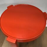 Small vintage orange round table 1970
