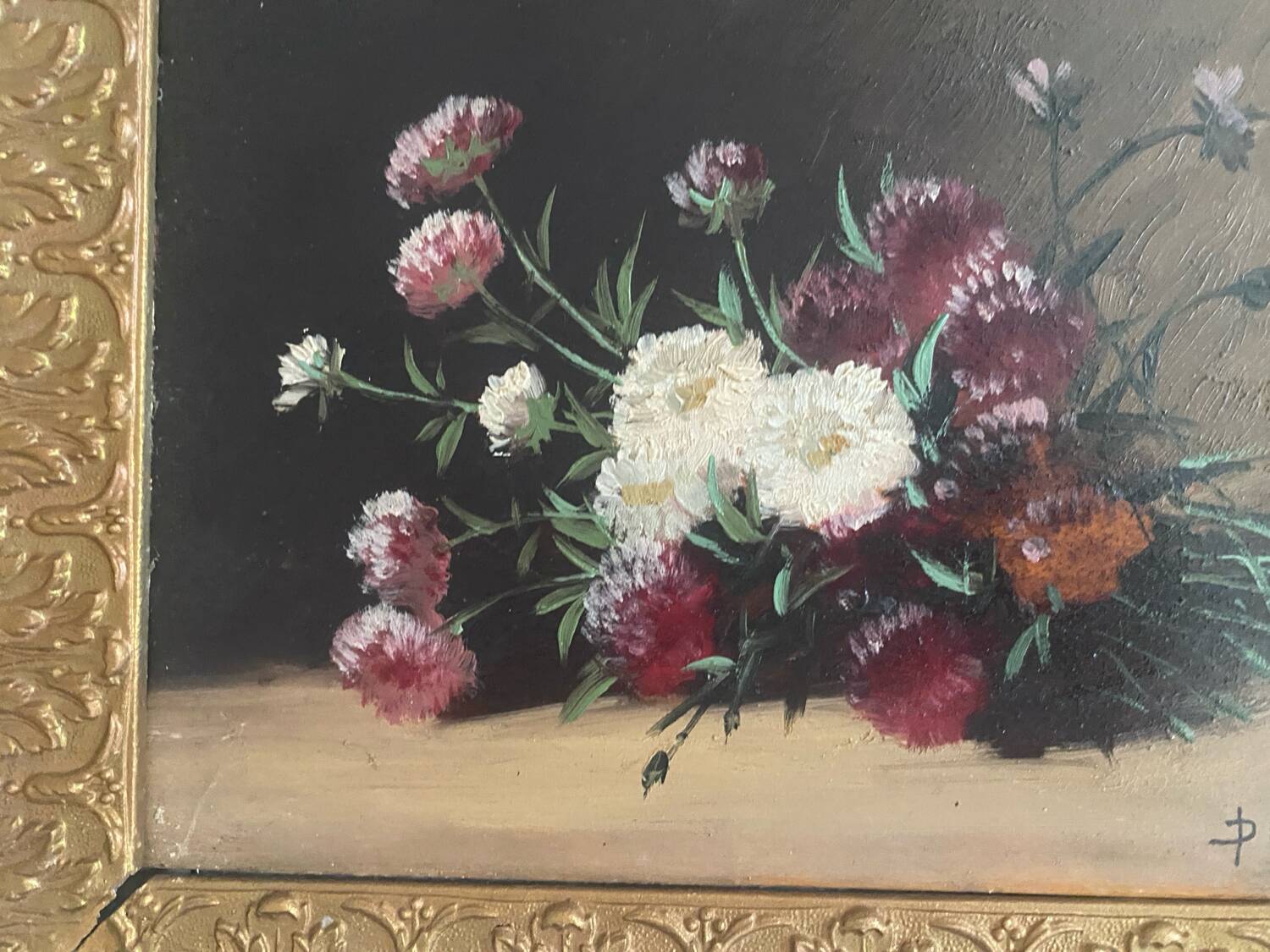 Oil on wooden panel framed, signed old