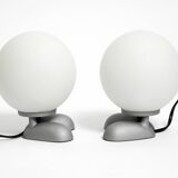 Pair of 1990s table lamps with a cast aluminum base by Sompex