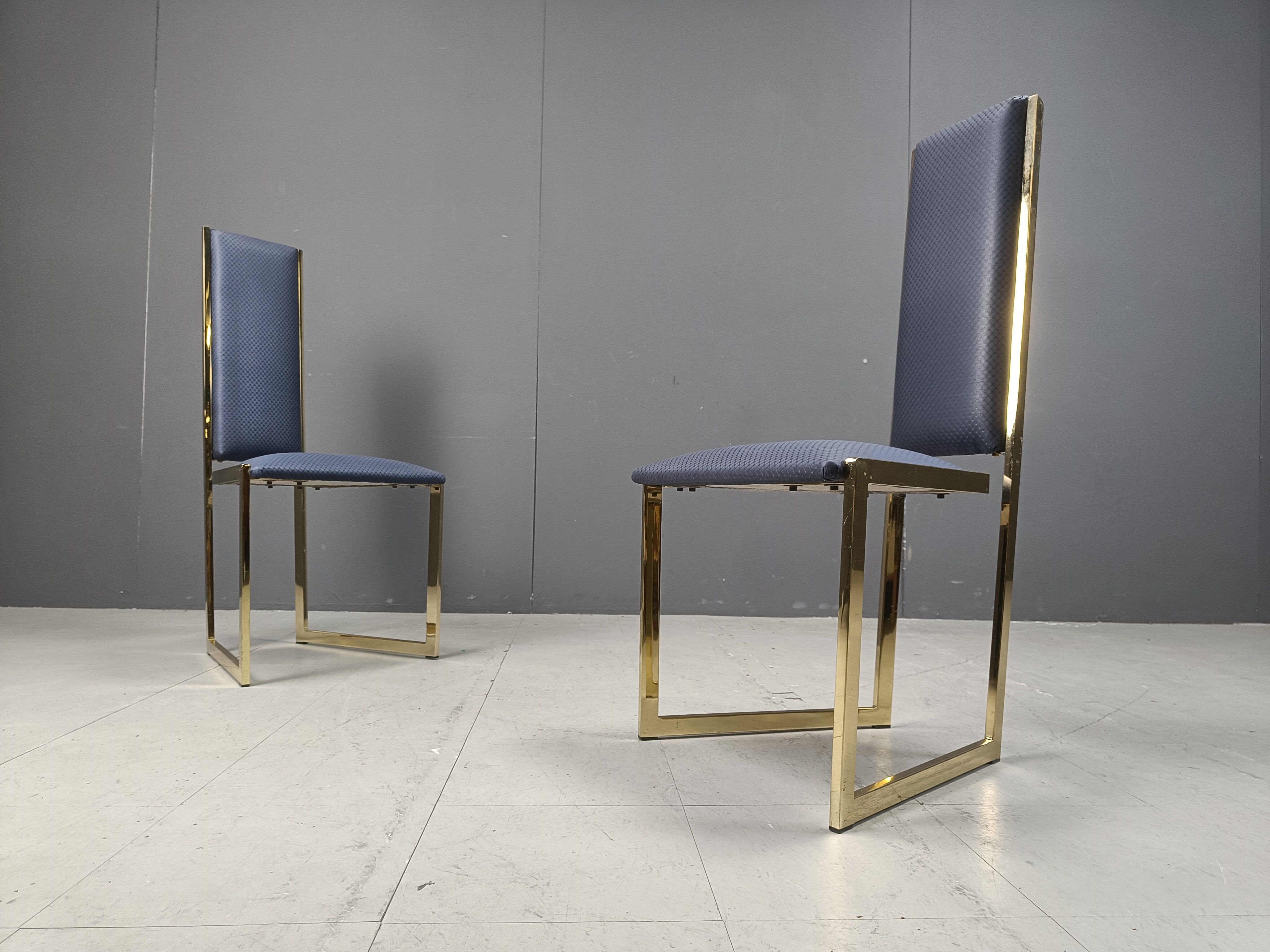 Vintage brass dining chairs set of 6 - 1970s