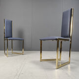 Vintage brass dining chairs set of 6 - 1970s