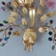 Wall light flower Hans Kogl in gold metal and pearls 70s