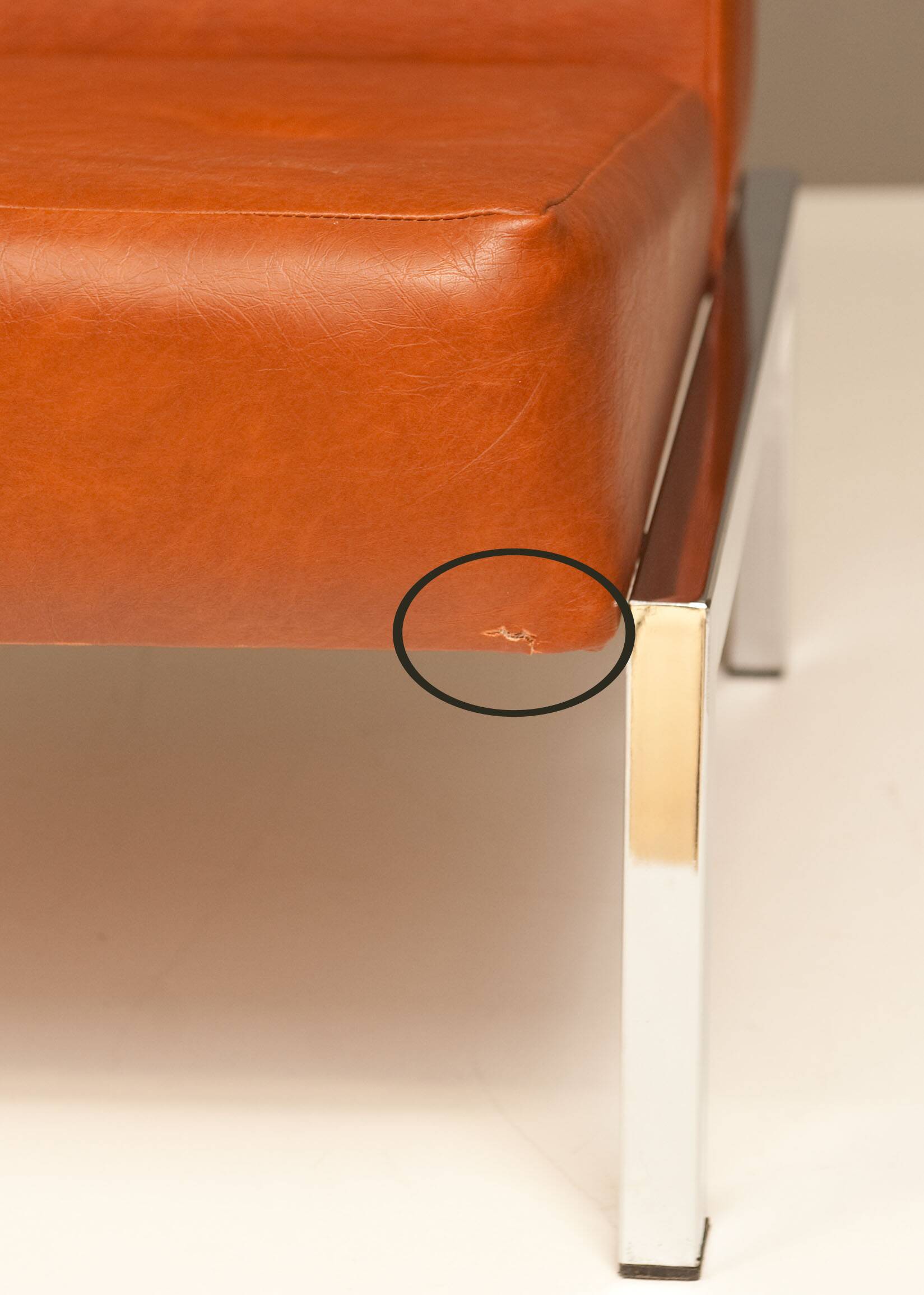 Pair of armchairs in leatherette and chrome from the 70s