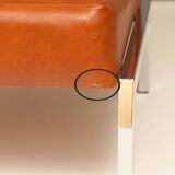 Paire de fauteuils Chauffeuses en skaï & chrome  Année 70