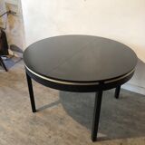 Round table blackened wood