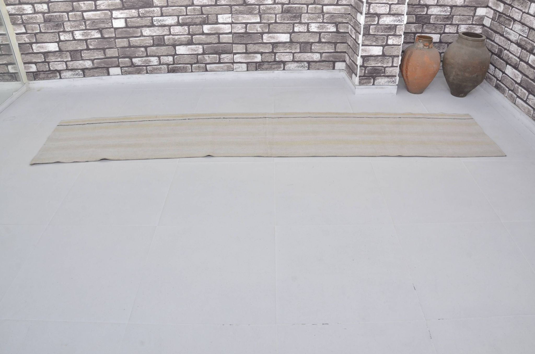 Tapis en chanvre neutre rayé sku 3789
