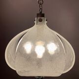 1960s Kaiser Murano Glass and Chrome Ceiling Light